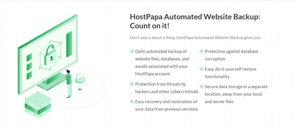 hostpapa review automated backups