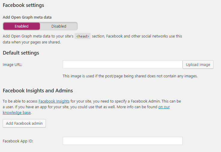 yoast facebook settings