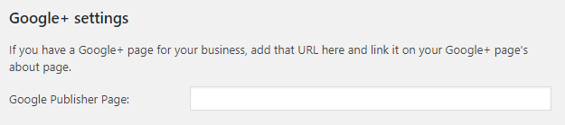 yoast google plus settings