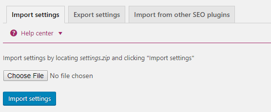 yoast import export
