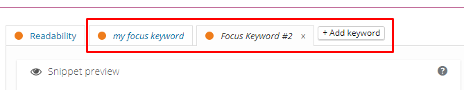 yoast premium focus keywords