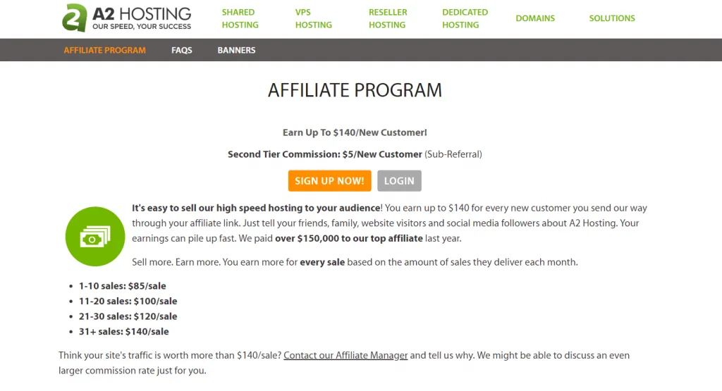 A2 Hosting web hosting affiliate program