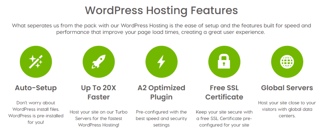 a2 hosting features