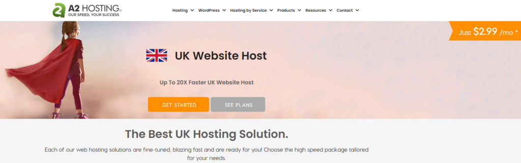 a2 hosting uk price
