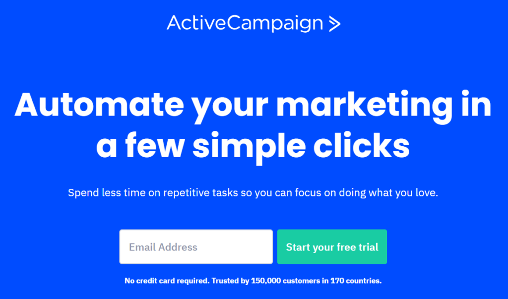 activecampaign homepage