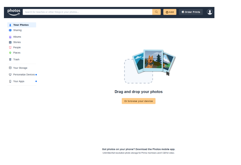 amazon photos dashboard