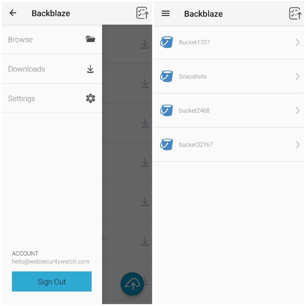 backblaze b2 mobile app