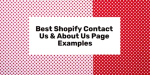 최고의 Shopify 연락처 페이지 및 회사 소개 페이지 예