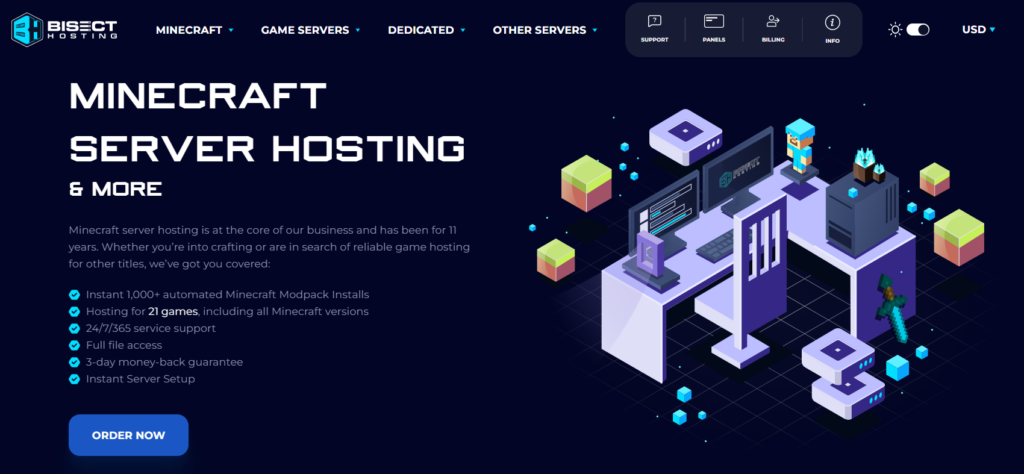 bisect hosting homepage