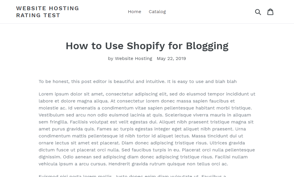 blog post in shopify