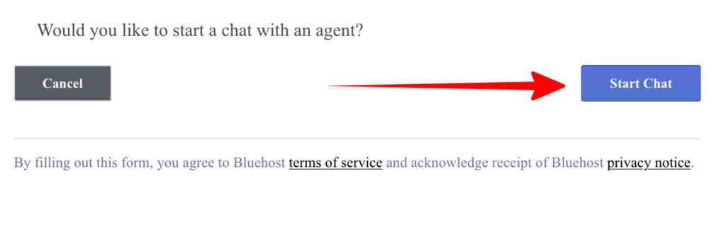bluehost start chat