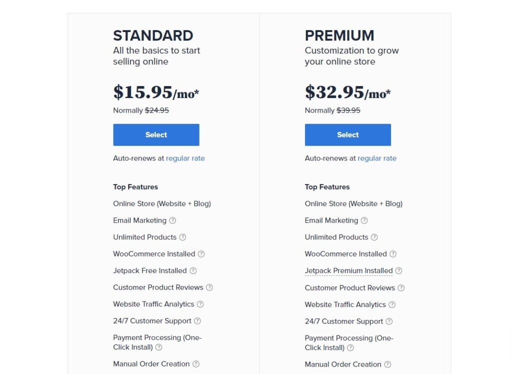 bluehost woocommerce hosting pricing