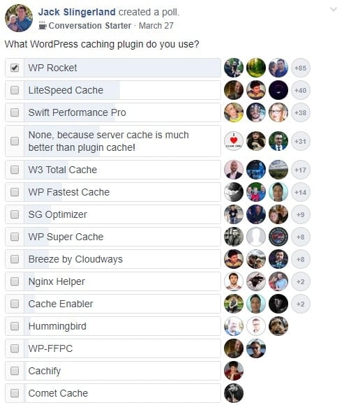 caching plugin facebook poll