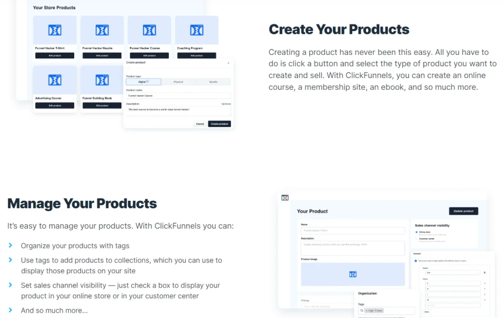clickfunnels come with built in ecommerce and shopping cart