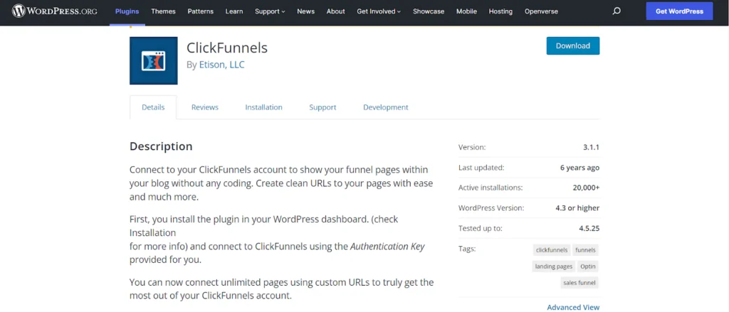 clickfunnels wordpress plugin