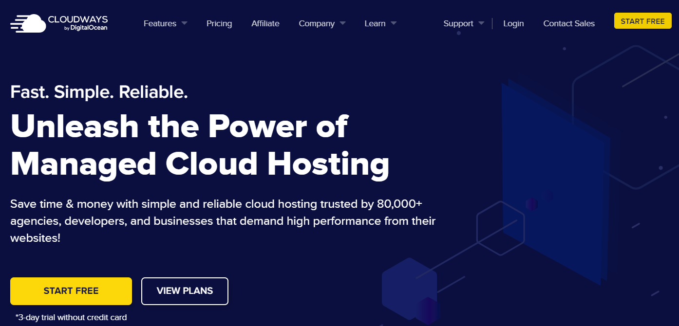 cloudways homepage