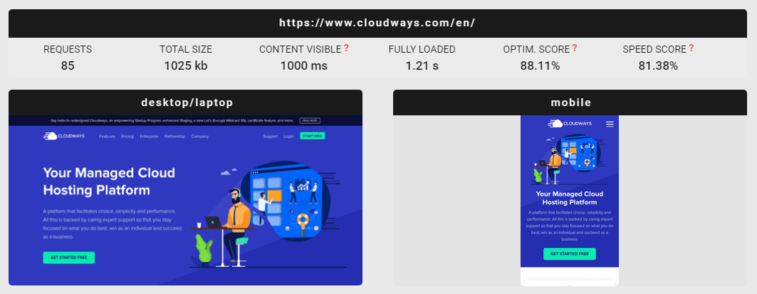 cloudways canada speed test