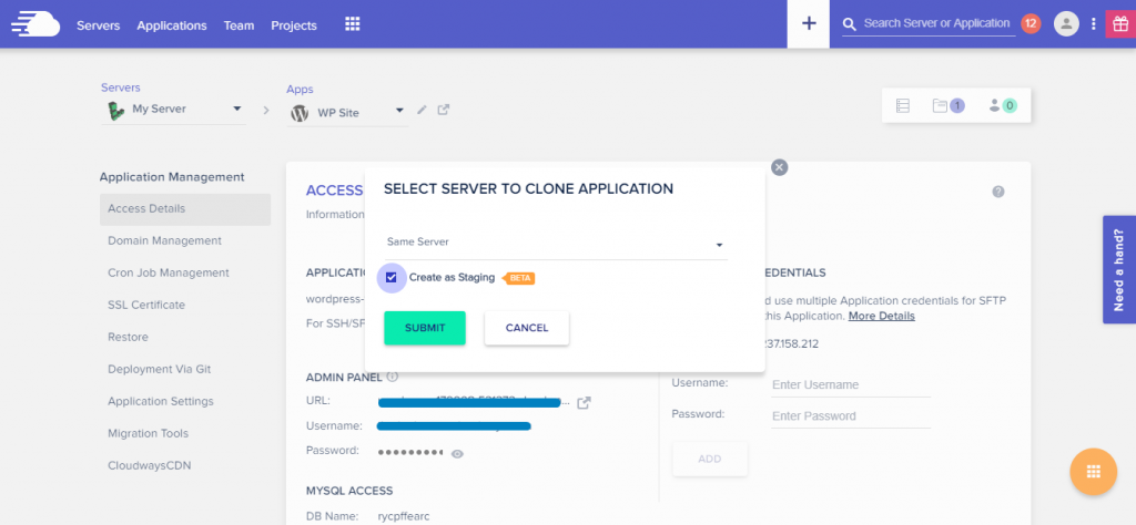 cloudways staging