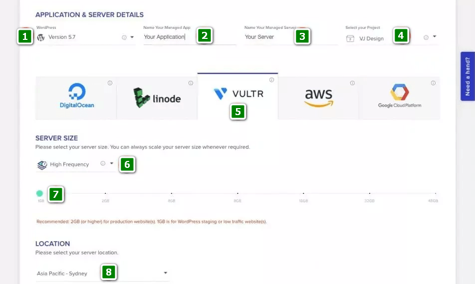 vultr high frequencey server set up