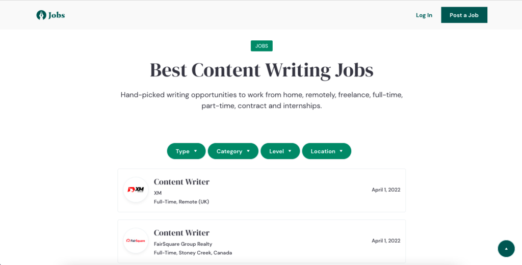 content writing jobs