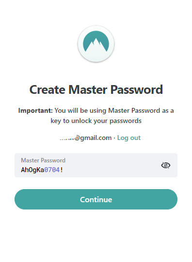 create master password