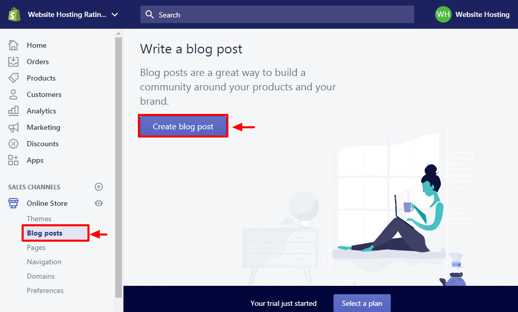creating blog posts on shopify
