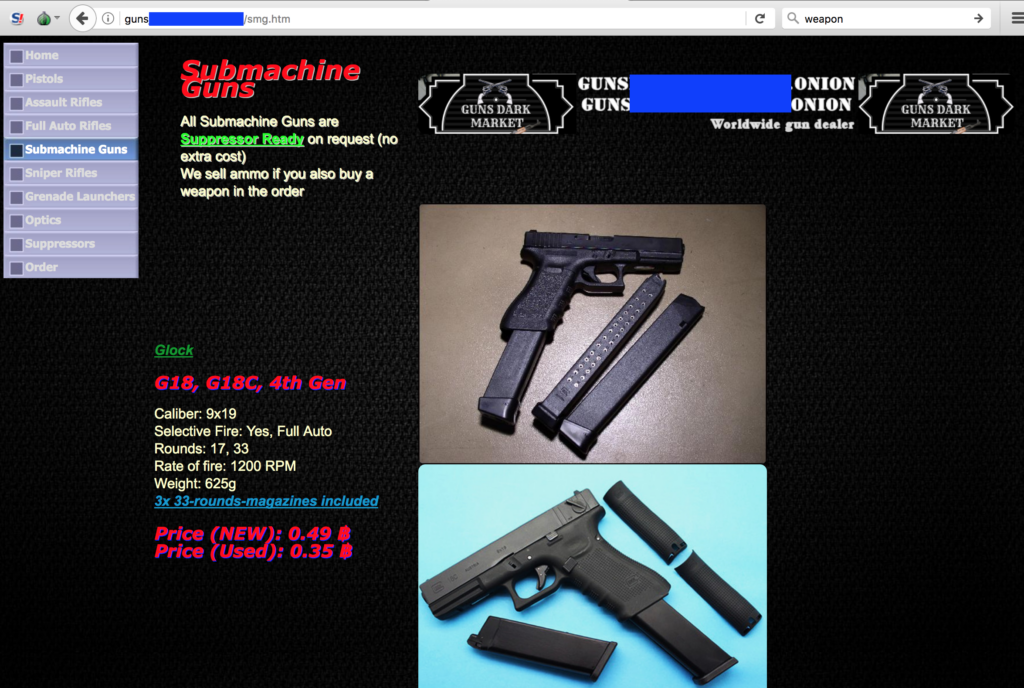 example of a dark web website