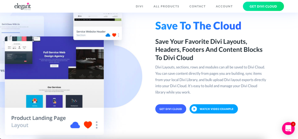 divi cloud features