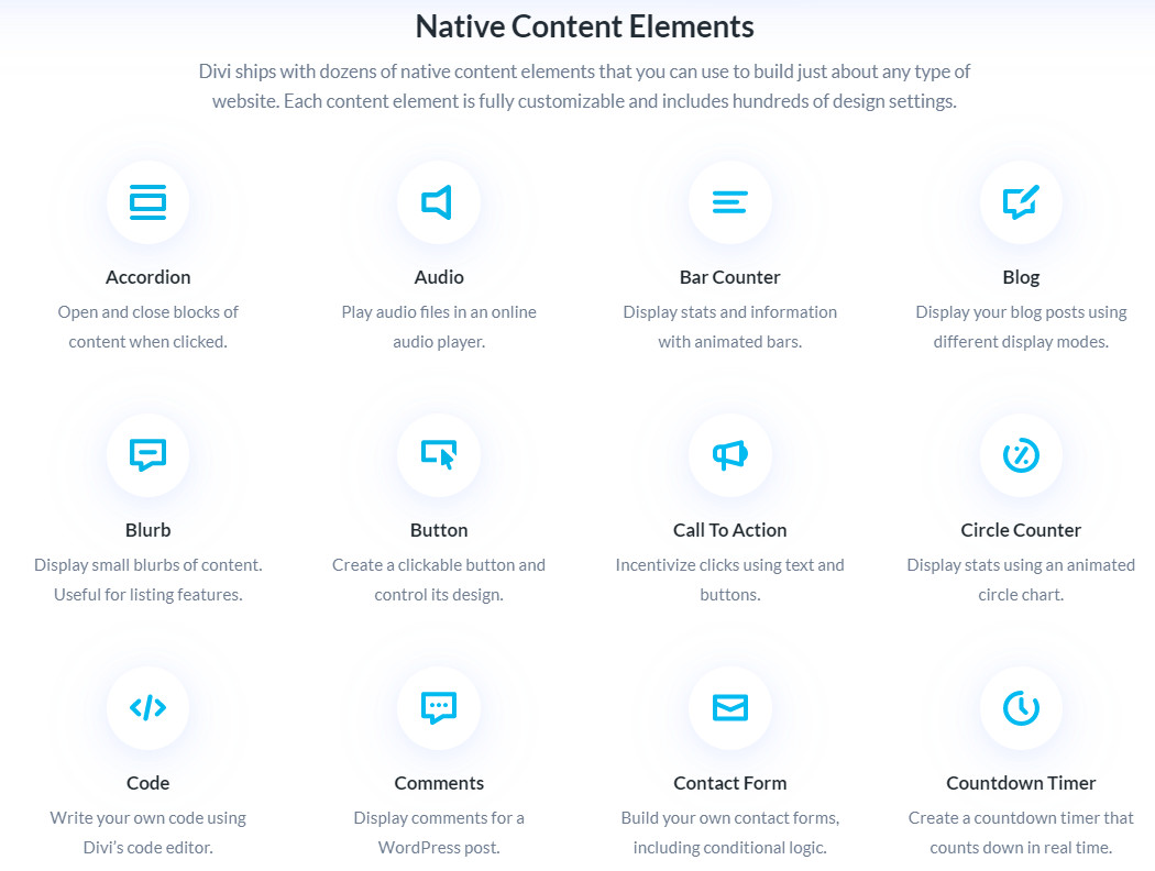 divi website elements