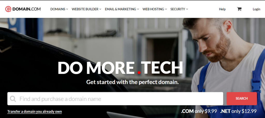 domain com homepage