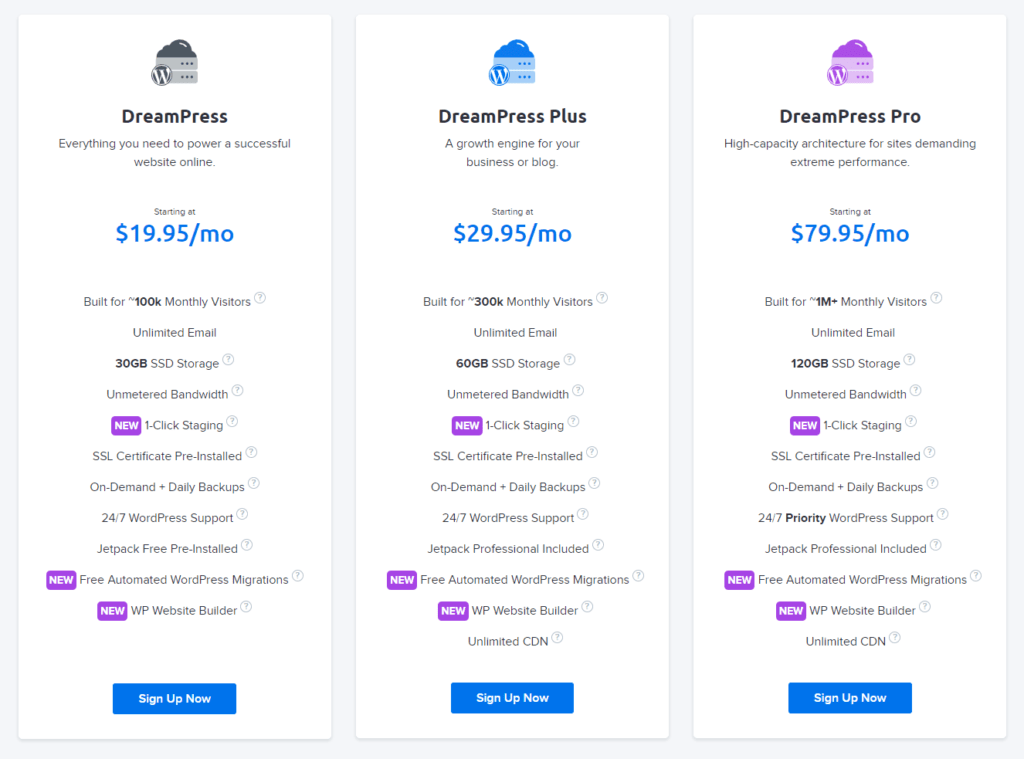 dreamhost dreampress plans