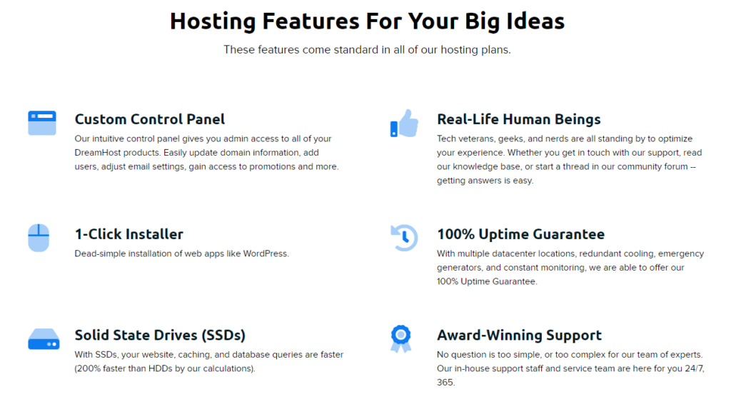 dreamhost features