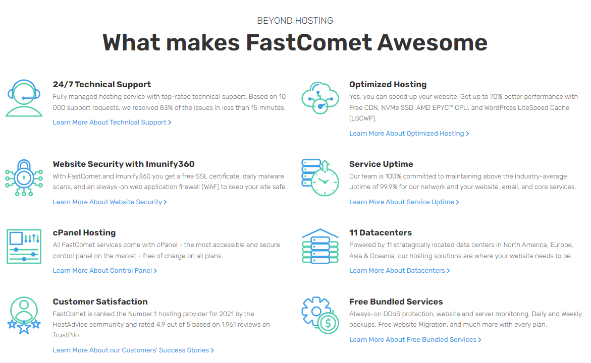 fastcomet hosting features