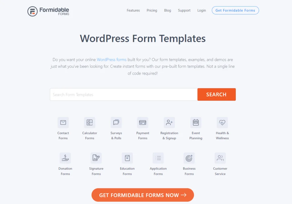 formidable forms templates
