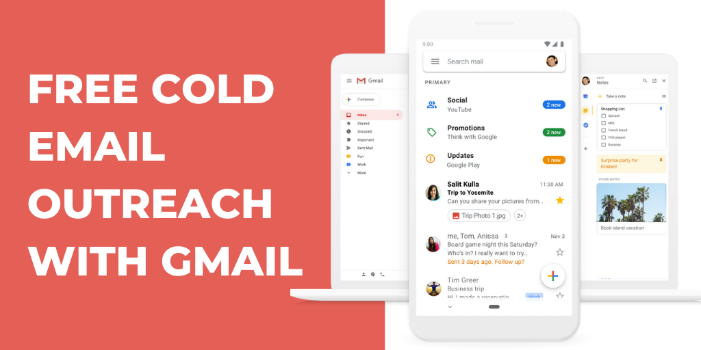 how to do free cold email outreach with gmail