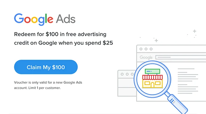 google ads $100 credit