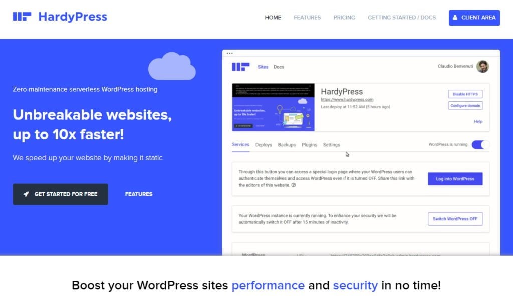 hardypress serverless wordpress hosting