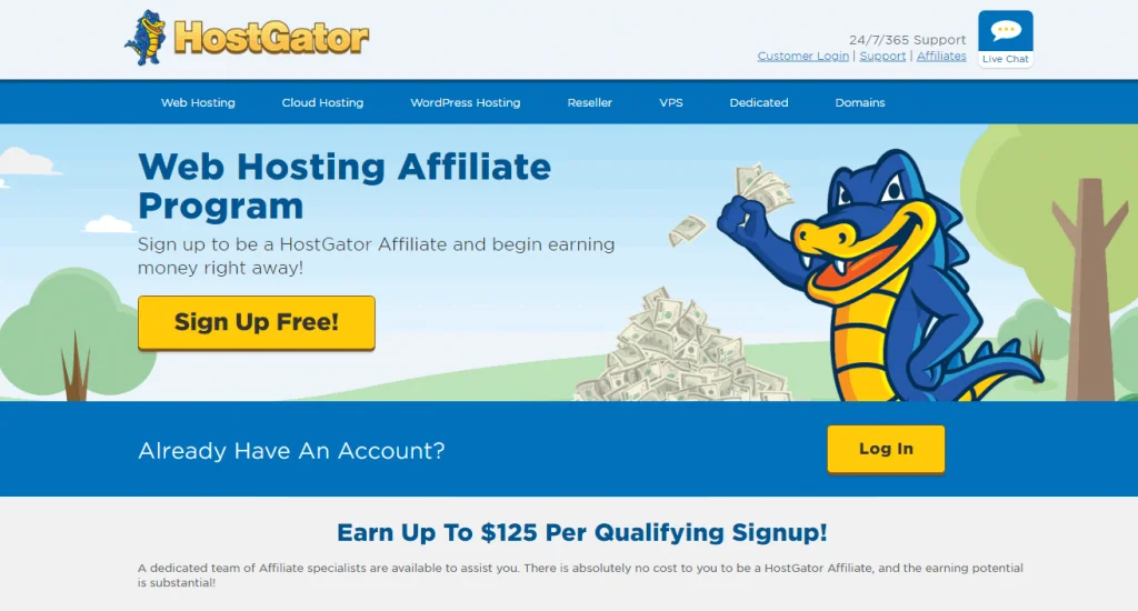HostGator web hosting affiliate program