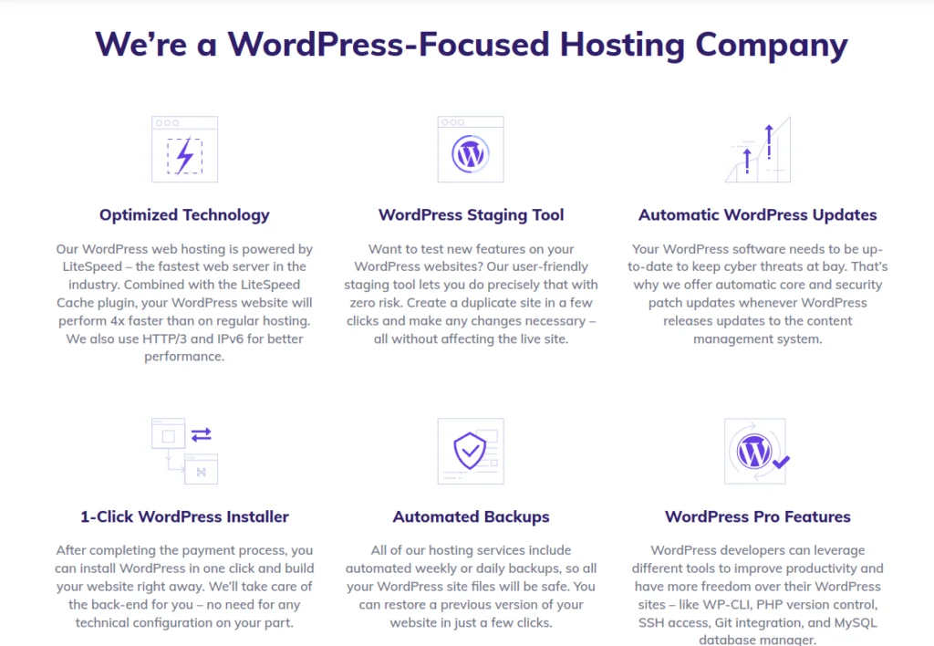 hostinger wordpress features