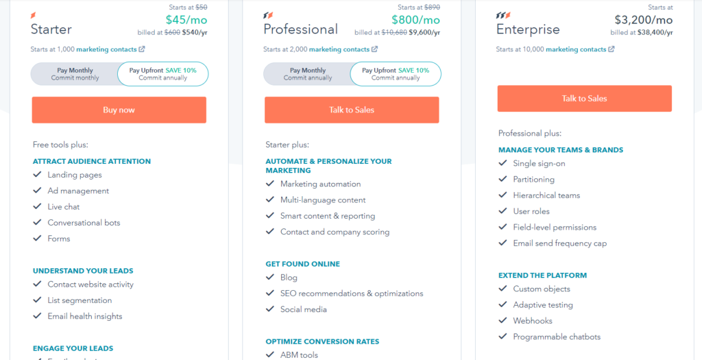 hubspot pricing