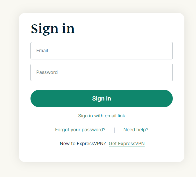 expressvpn sign in