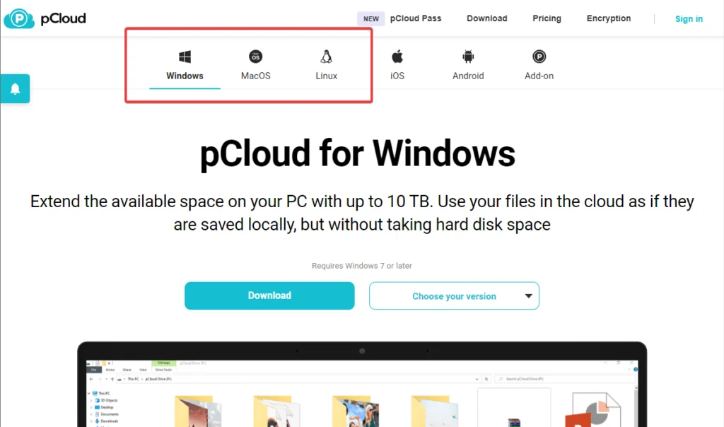 pcloud for windows