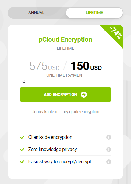 pcloud crypto lifetime plan