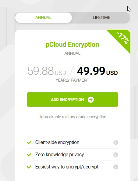pcloud crypto annual pricing
