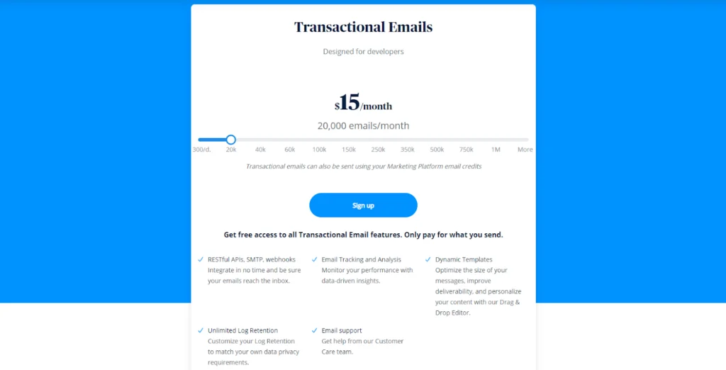 transactional email prices