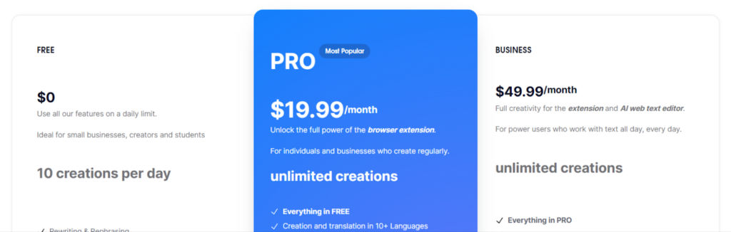 Text.cortex Pricing Plans