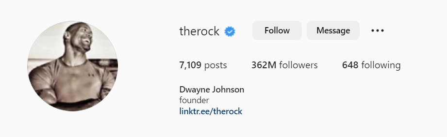 Dwayne Johnson (The Rock) instagram