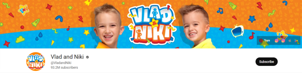 Vlad and Niki famous youtubers