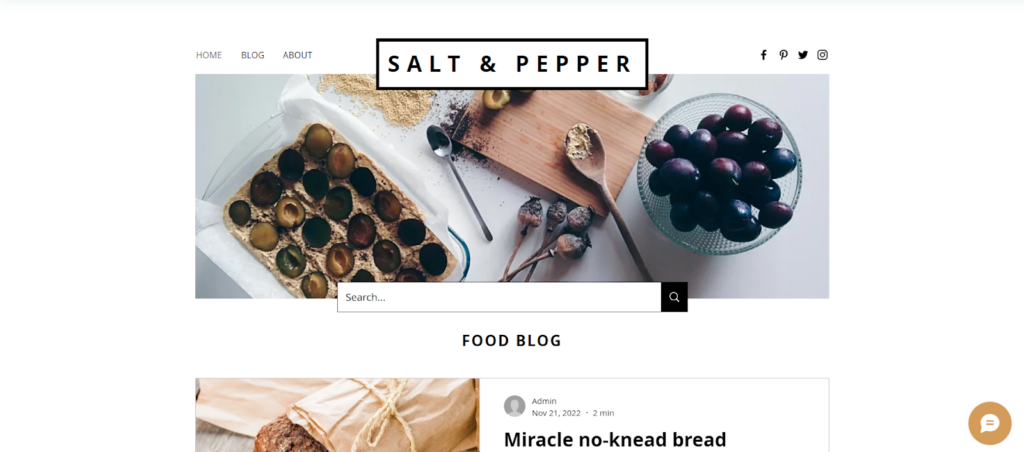Wix Recipes and Food Blog Template 