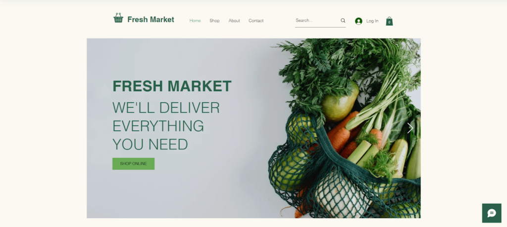 Wix Online Grocery Template